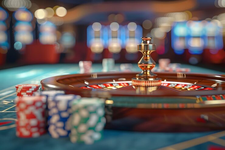 Live blackjack table in Free Play showing multi-camera dealer view